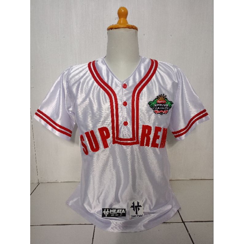 Jersey Baseball Custom Supreme Spring Putih & Hitam