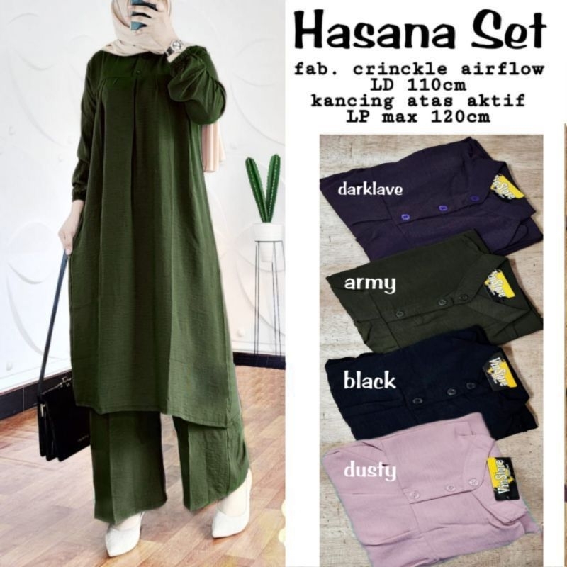 Fashion MUSLIM, baju wanita, baju stelan wanita, setelan, stelan, Baju stelan, fashion wanita, one set. Hasana Set