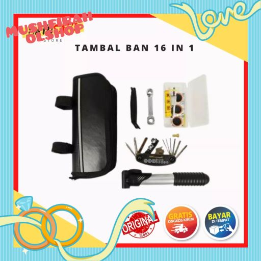 Perlengkapan Reparasi Sepeda Tambal Ban 16 in 1