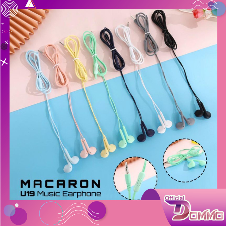 DOMMO - D6100 Headset Macaron Matte U19 H681 / Handsfree U19 Macaron Mate Color Hifi Extra Bass / Earphone