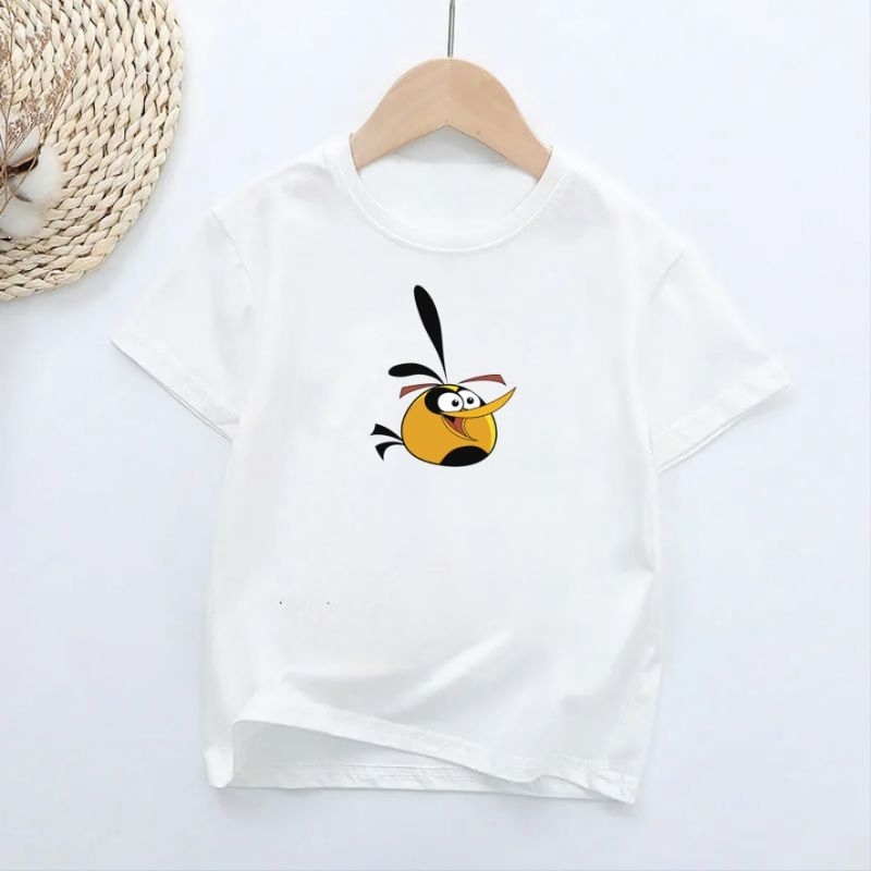 Baju Kaos Anak Unisex Angrybird bulu Pakaian Atasan Anak Lengan Pendek Kaos Oblong Anak 2-16Th Cod