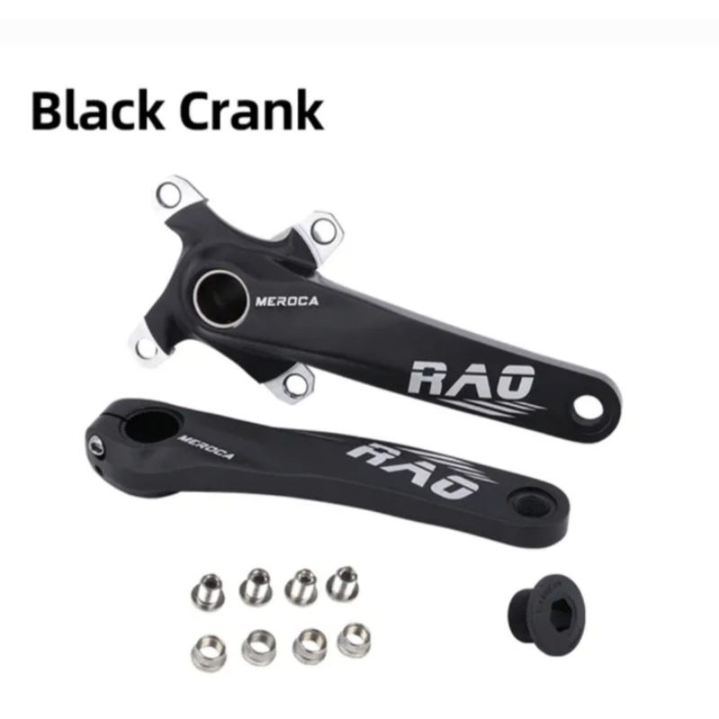 Meroca Rao Crankset HT2 BCD 104 Crank Set Hollowtech Crank Sepeda Hitam