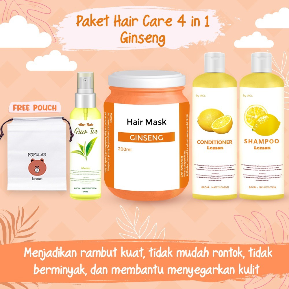 [BPOM] PAKET HAIR CARE 4IN1 / PAKET HEMAT HAIR CARE / HAMPERS HAIR MASK FREE POUCH / HAMPERS HAIR CARE ISI 4 PCS