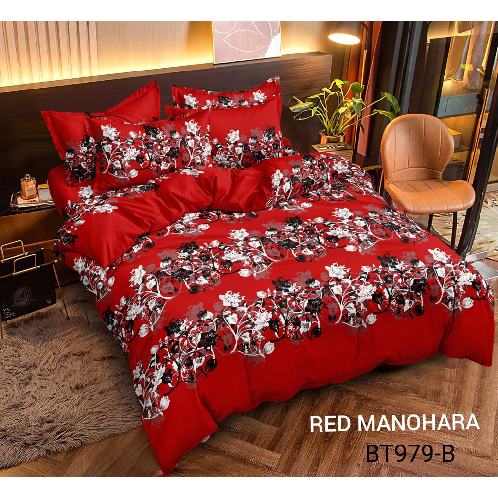 Sprei Set JUMBO 240x200 Katun BONITA/Sprei JUMBO Motif-Manohara Merah