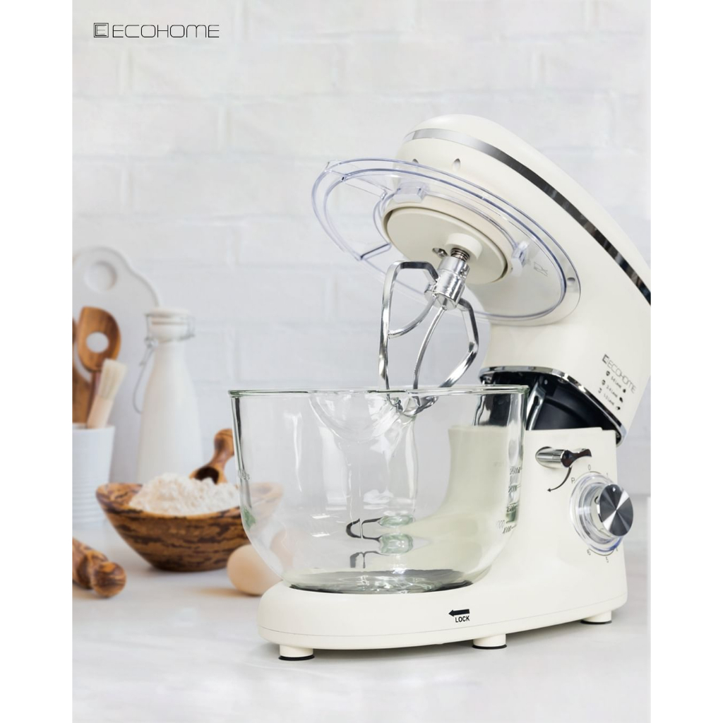 Stand Mixer Ecohome ESM 999 / ESM999 Platinum Glass Bowl Kapasitas 5 Liter - Wadah Kaca