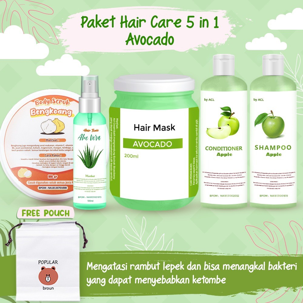 [BPOM] PAKET HAIR CARE 5 IN1/PAKET HEMAT HAIR CARE/HAMPERS HAIR MASK FREE POUCH