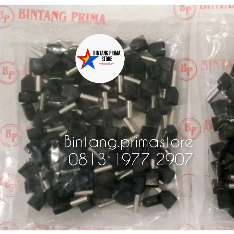 Skun Kabel Ferrules Double / Scun Botol Double 1.5 mm Warna Hitam