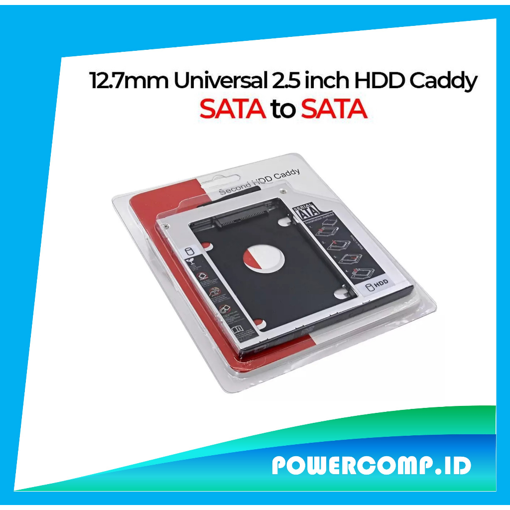 Aluminium Kedua HDD Caddy 12.7mm SATA 3.0 untuk 2.5 "SSD DVD CD-ROM Adaptor Penutup Hard Disk Drive 