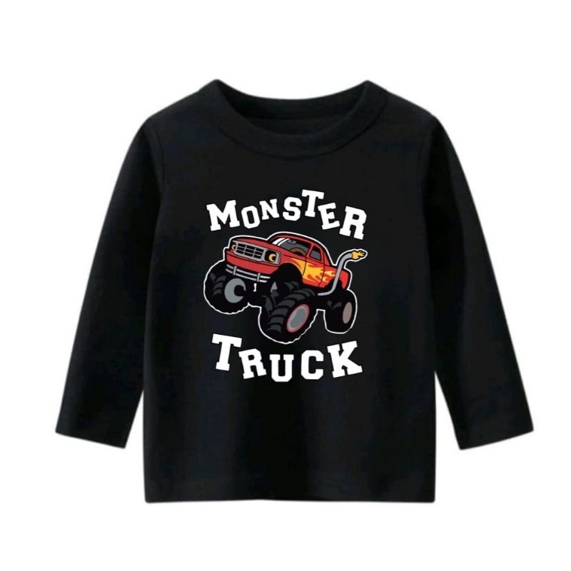 Baju Kaos Lengan Panjang Anak usia 1-12Tahun MONSTER TRUCK