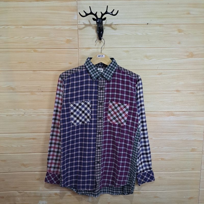 KEMEJA FLANEL Uniqlo Size M Kode A123