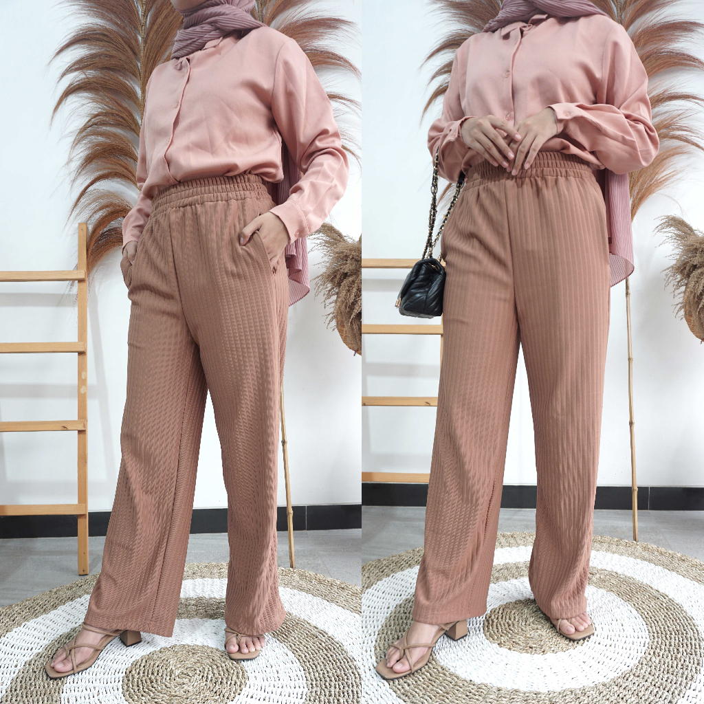 Lava Pants - Celana Kulot Basic Highwaist - Bahan Hornet Premium - Size Standar dan Jumbo - Cullote Knit