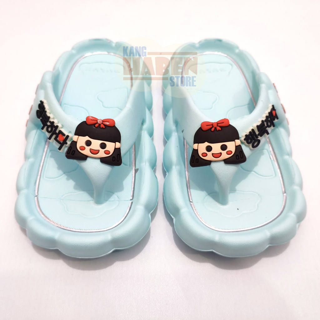 Sandal Jepit Korea Anak Kecil Perempuan ukuran 24 - 29 Karakter Lucu Habenkids