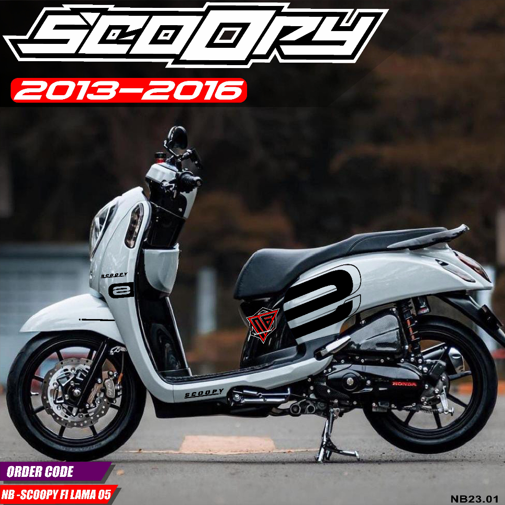 (COD) Decal Stiker Scoopy Fi 2013-2016 Fullbody Scoopy Fi 2013-2016 Desain SKUTER SCOOPY Racing N23.