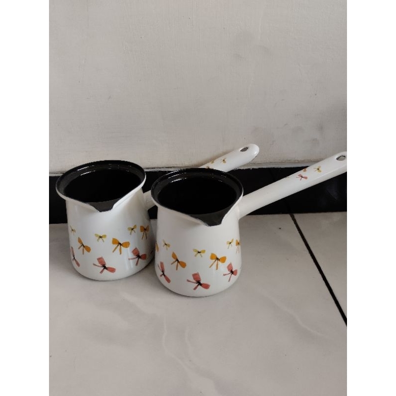 cofee warmer enamel / panci enamel kopi / panci kopi / pemanas kopi / panci pita