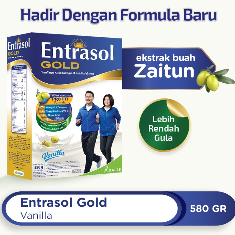 

ENTRASOL GOLD VANILA 580g SUSU TINGGI KALSIUM DENGAN EKSTRAK BUAH ZAITUN