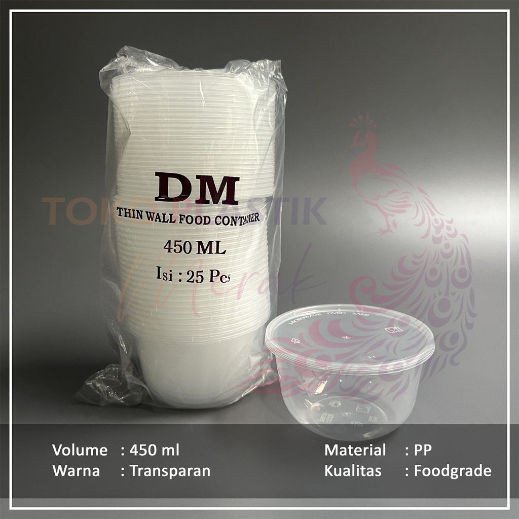 Thinwall bulat 450ml / thinwall mangkuk 450ml