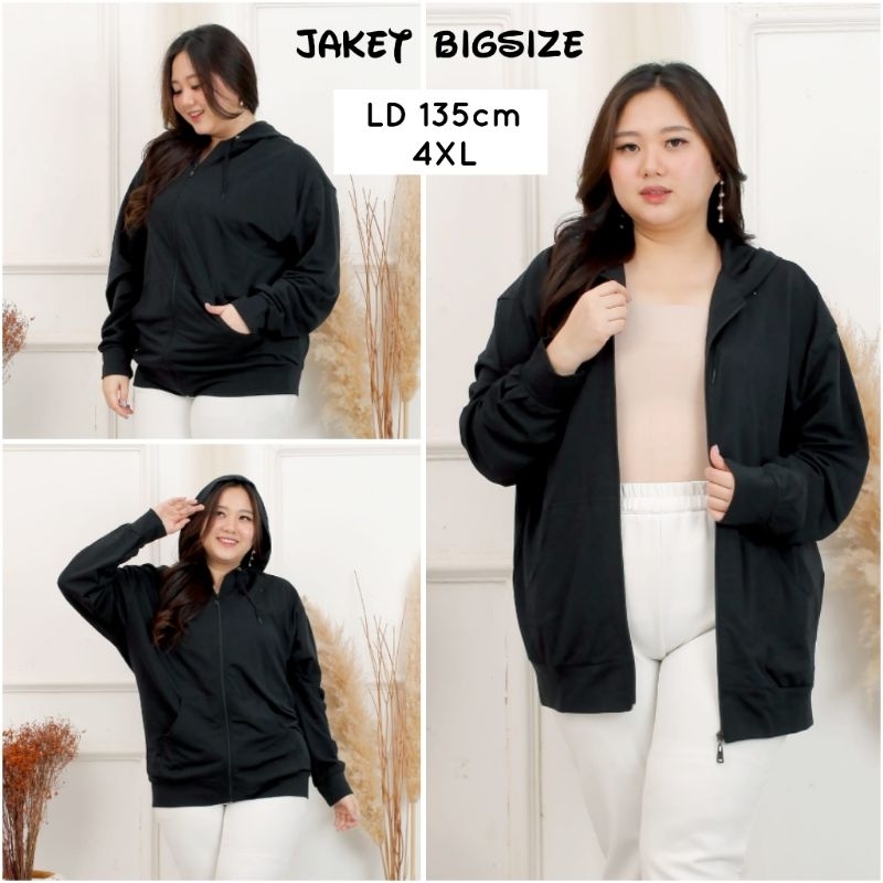 NEW !! (LD 135cm) 4XL XXXXL BIGSIZE JAKET JUMBO JAKET BIGSIZE ATASAN JAKET HOODIE JAKET BABYTERRY