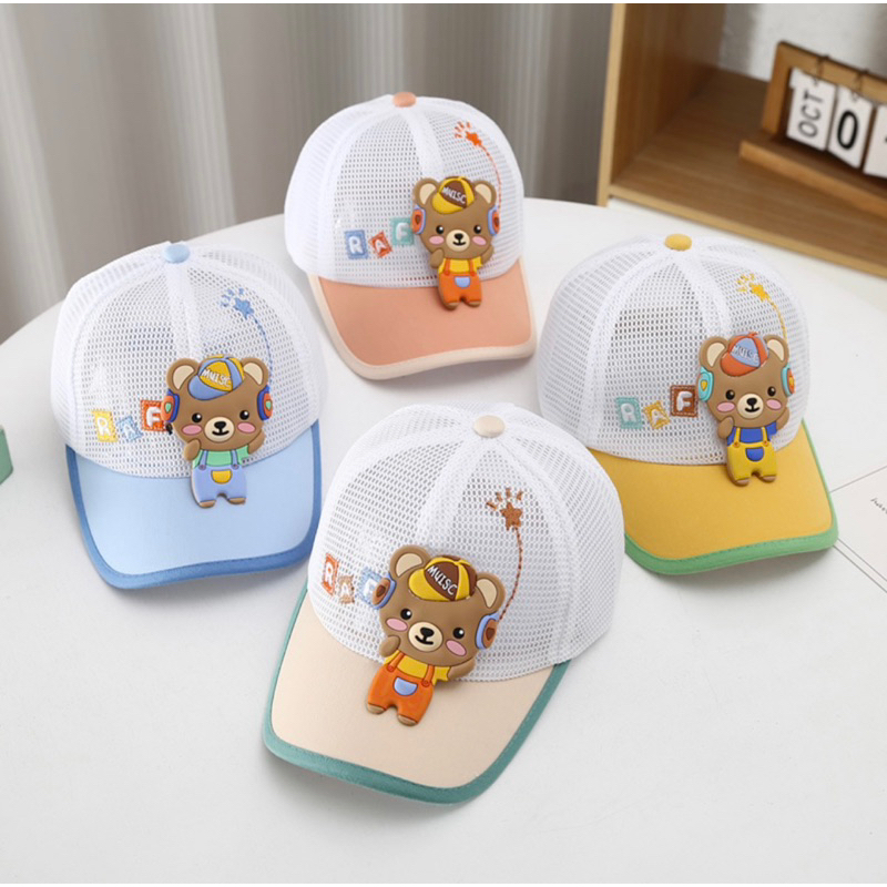 4-8 tahun Topi Baseball Anak Import Jaring Model Raf Music