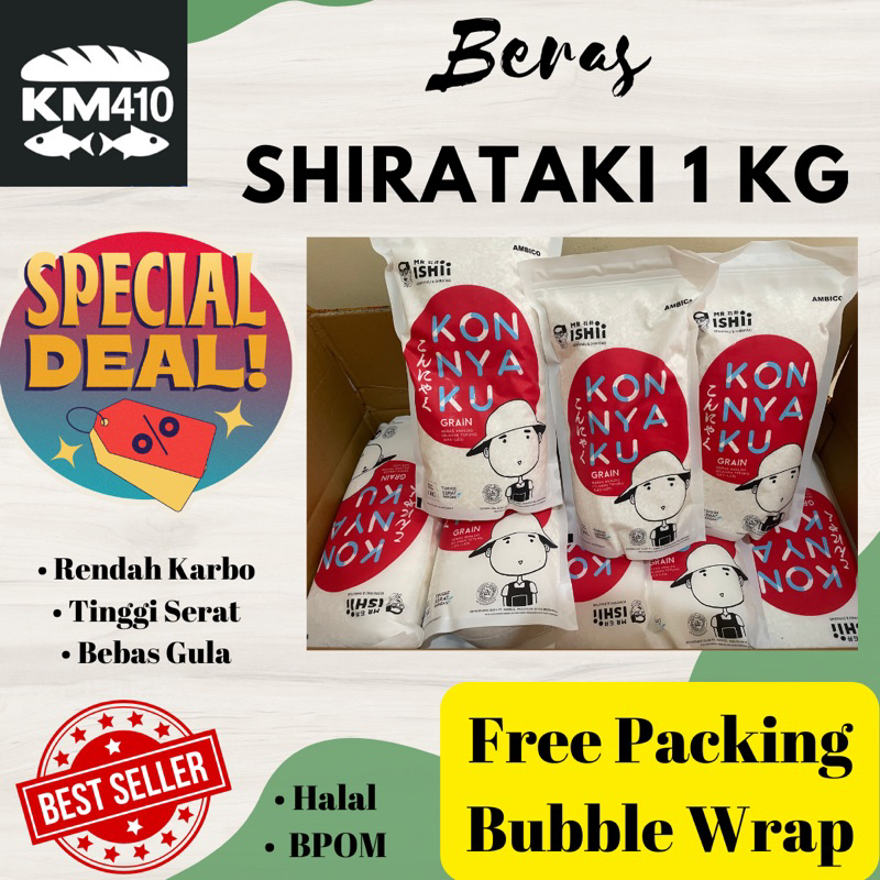 

SHIRATAKI RICE | KONNYAKU RICE | BERAS SHIRATAKI Mr. ISHII 1kg