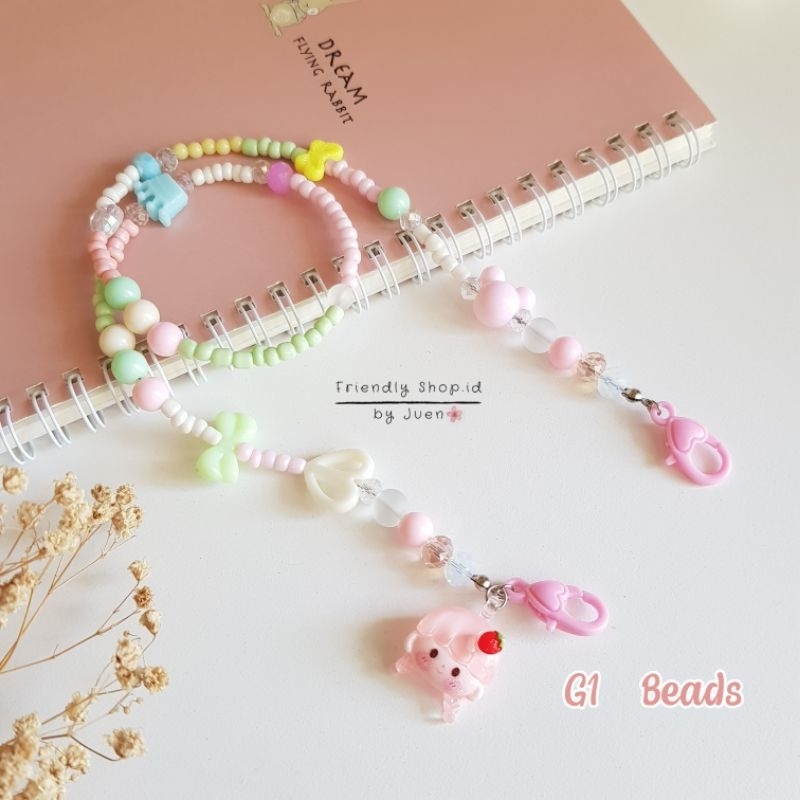 STRAP MASKER FULL MANIK PRETTY GIRL BEADS / KALUNG MASKER GIRL ANAK - DEWASA / TALI MASKER /  STRAP MASK BEADS