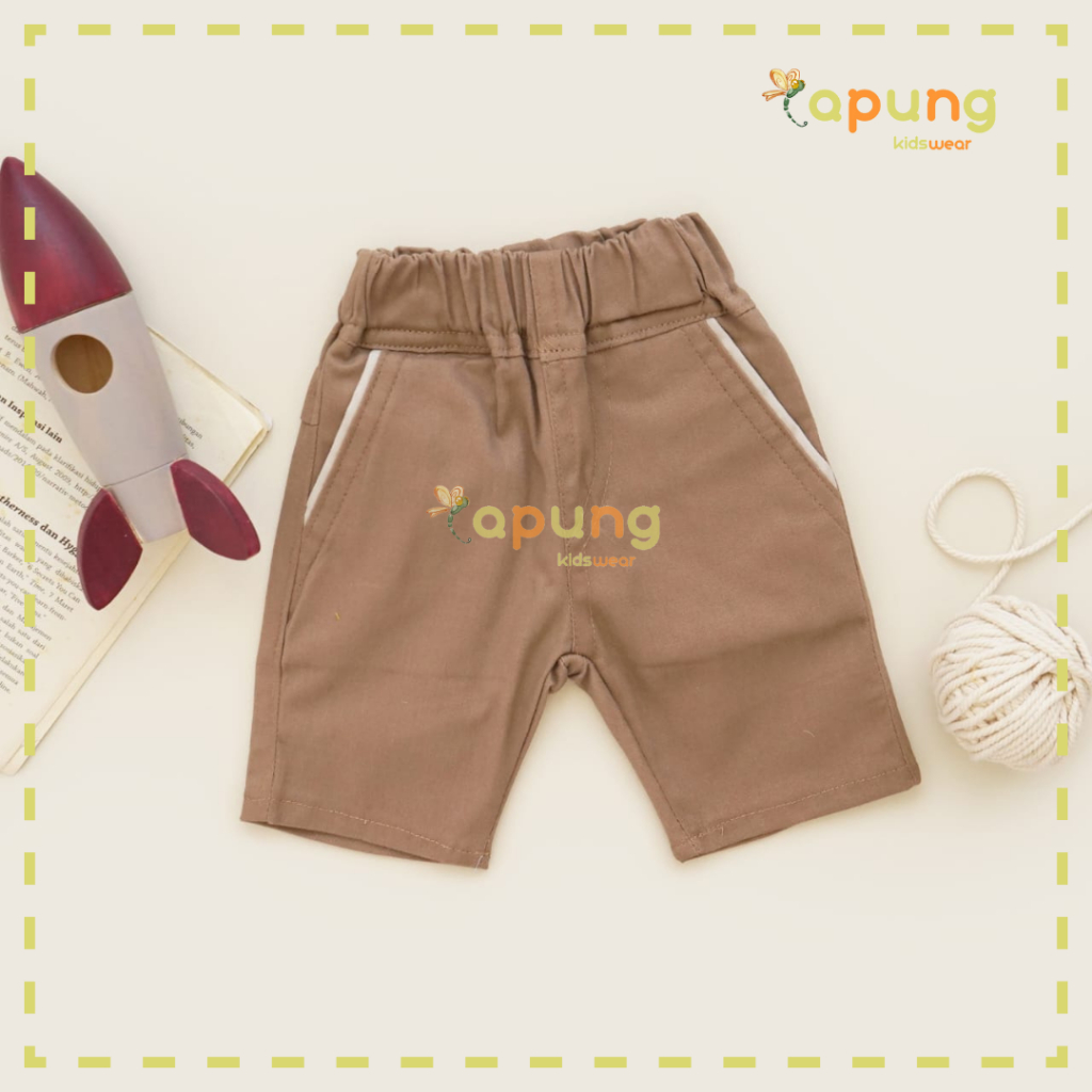 (capung kidswear) Celana Cino Pendek Laki-Laki (6 bulan-7 tahun)