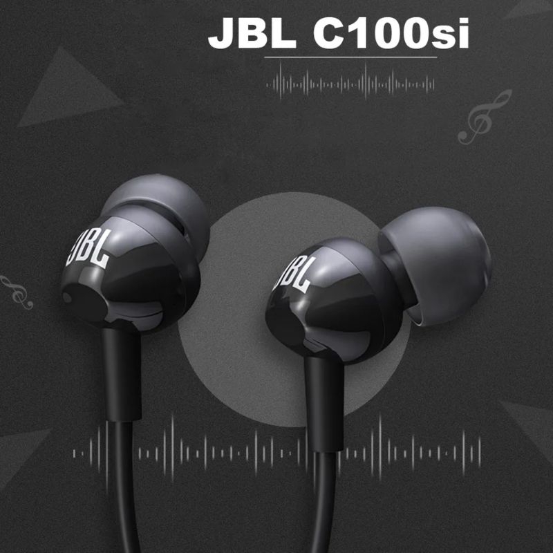 EARPHONES HEADSET JBL C100SI ORIGINAL PURE BASS STEREO WITH MIC HANDSFREE ORI