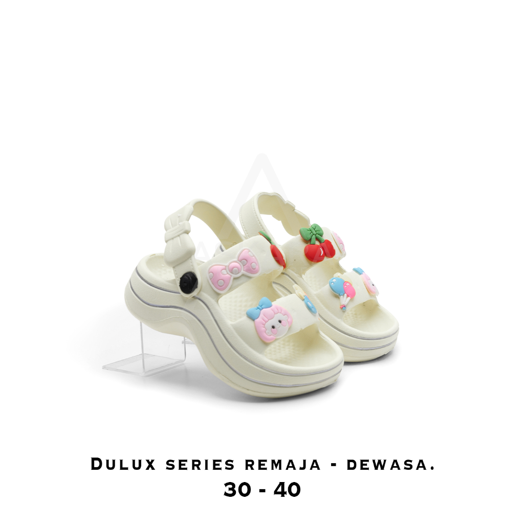 Askara Dulux - sandal anak perempuan bandua tali belakang 5 - 8 Tahun model jibbitz lucu