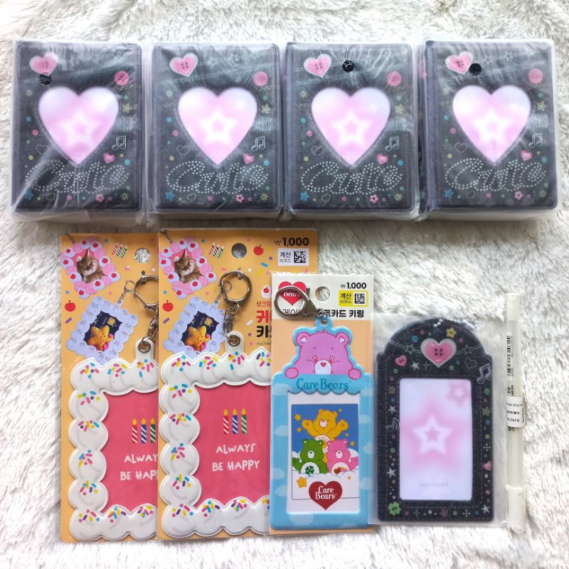 

Daiso Korea Stationery : card holder, cahol, care bears, sakura white gel pen 0.10