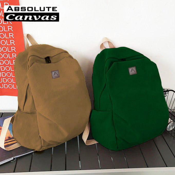 ABSOLUTE  KANVAS Tas Sekolah Ransel Backpack Cowok Cewek Simple TAS RANSEL PRIA WANITA TAS PRIA WANITA LAPTOP