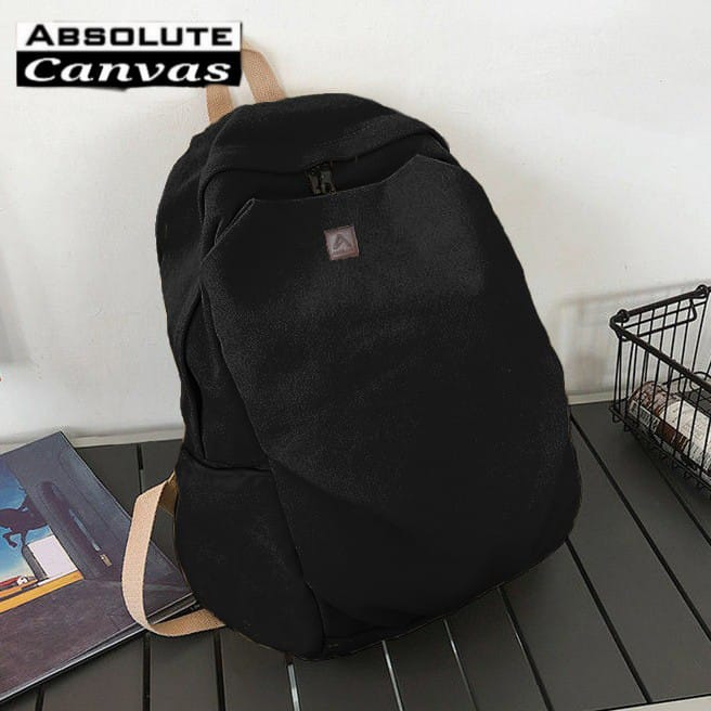 ABSOLUTE  KANVAS Tas Sekolah Ransel Backpack Cowok Cewek Simple TAS RANSEL PRIA WANITA TAS PRIA WANITA LAPTOP