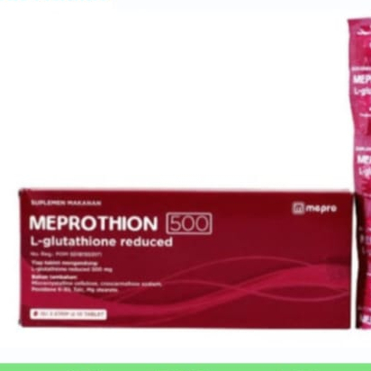 Meprothion 500mg Box 30 Tablet L-Glutathione Suplemen Pemutih &amp; Pencerah Kulit /