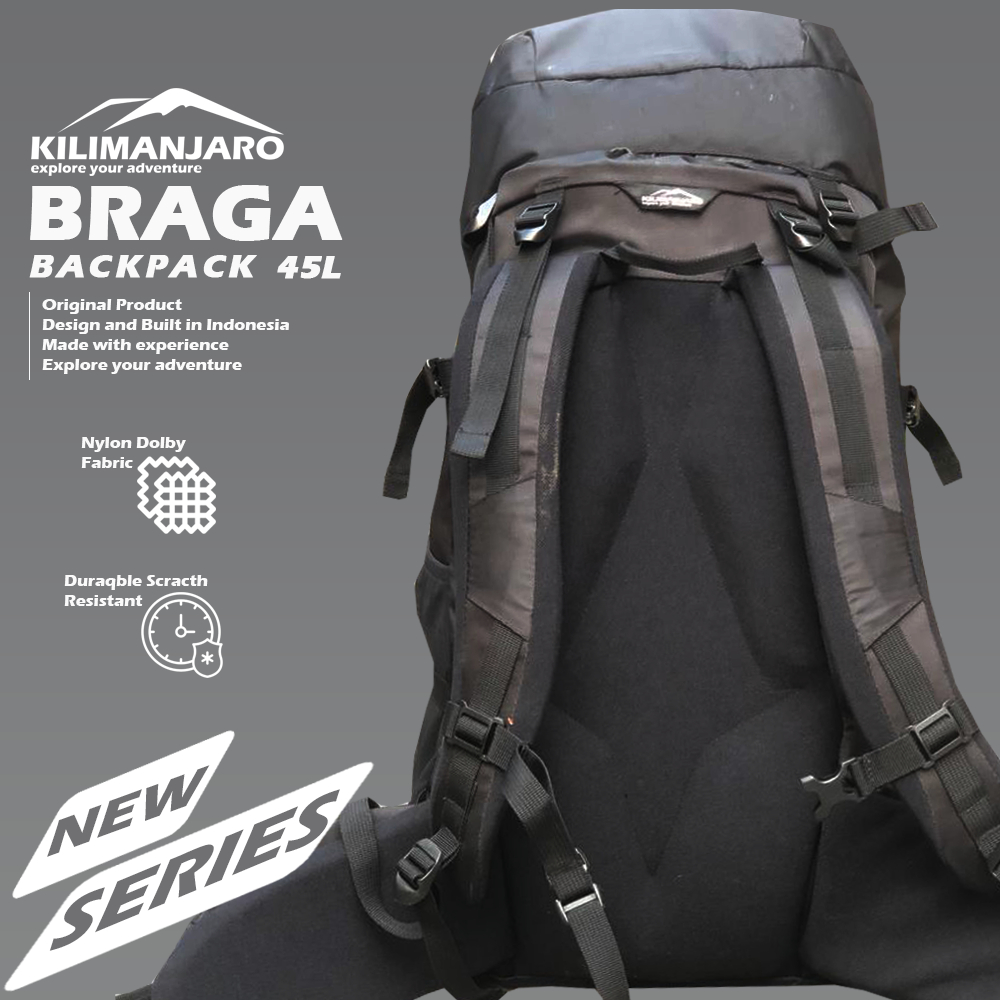 Tas Carrier Kilimanjaro Braga 45 L Free Raincover - Tas Gunung Kilimanjaro BRAGA 45L