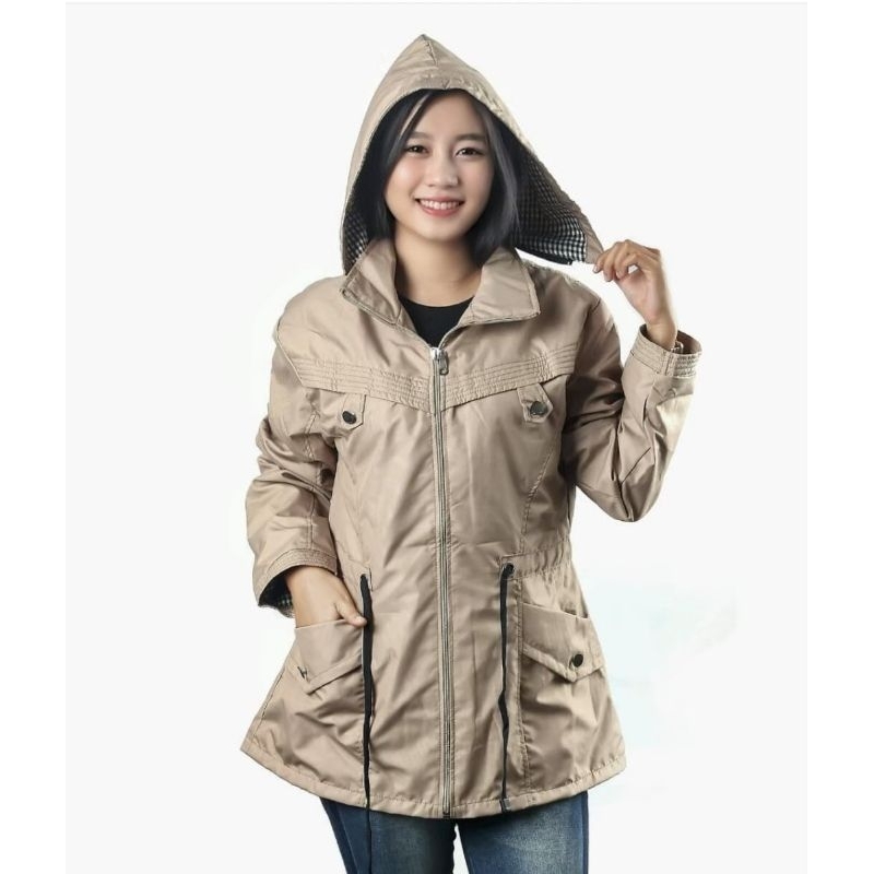 Jaket Parka Polos Wanita/Cewek Hoodie Waterproof | OOTD Jaket Wanita Anti Air Best Quality!