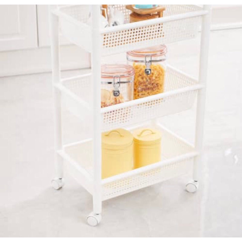 KEYWAY RAK 3&amp;4 TINGKAT 47X32X97.2CM PUTIH/ACE 4 TIER PLASTIC CART/ACE RAK TROLI TINGKAT &amp; PENYIMPANAN