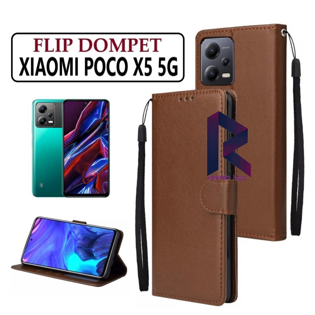 CASE XIAOMI POCO X5 5G FLIP WALLET LEATHER KULIT PREMIUM SARUNG BUKA TUTUP KESING HP FLIP CASE XIAOMI POCO X5 5G