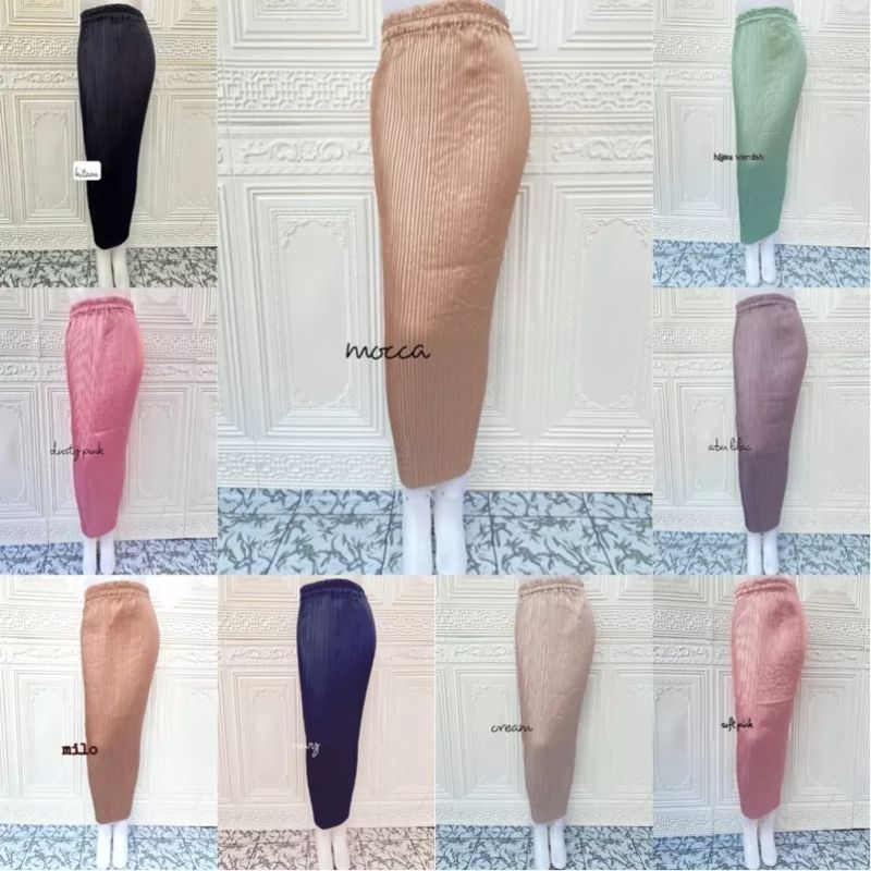 Rok plisket polos premium/Bawahan Rok kebaya