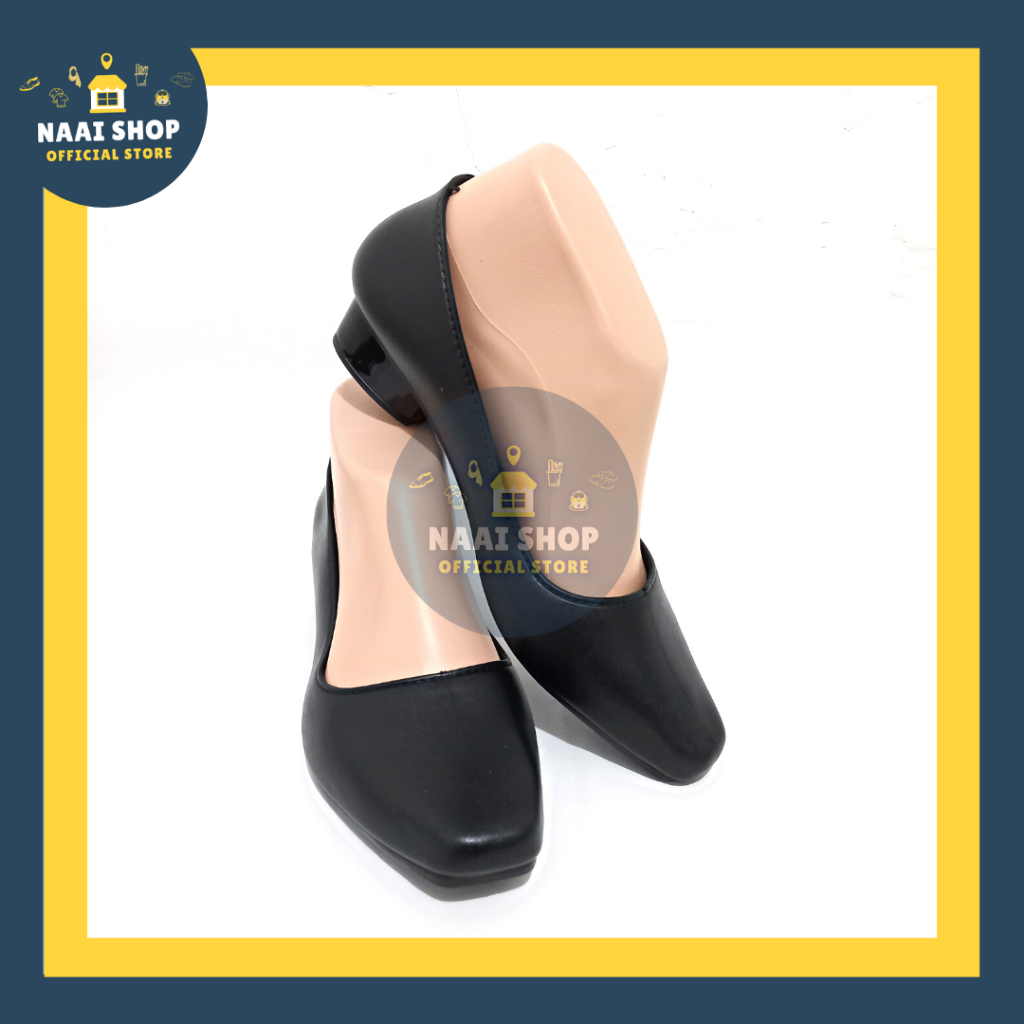 Sepatu Wedges Wanita Polos Size 37-41 Heels Sedang -+ 4 CM Jelly Shoes Soft Color Doft Slip On Kerja Kuliah Sekolah Terbaru Selop Bahan Karet Kasual Korea Style Kekinian Slop Formal Cewek Import Premium Murah Pantofel Terlaris Jinjit Mokaya 053 Naai Shop