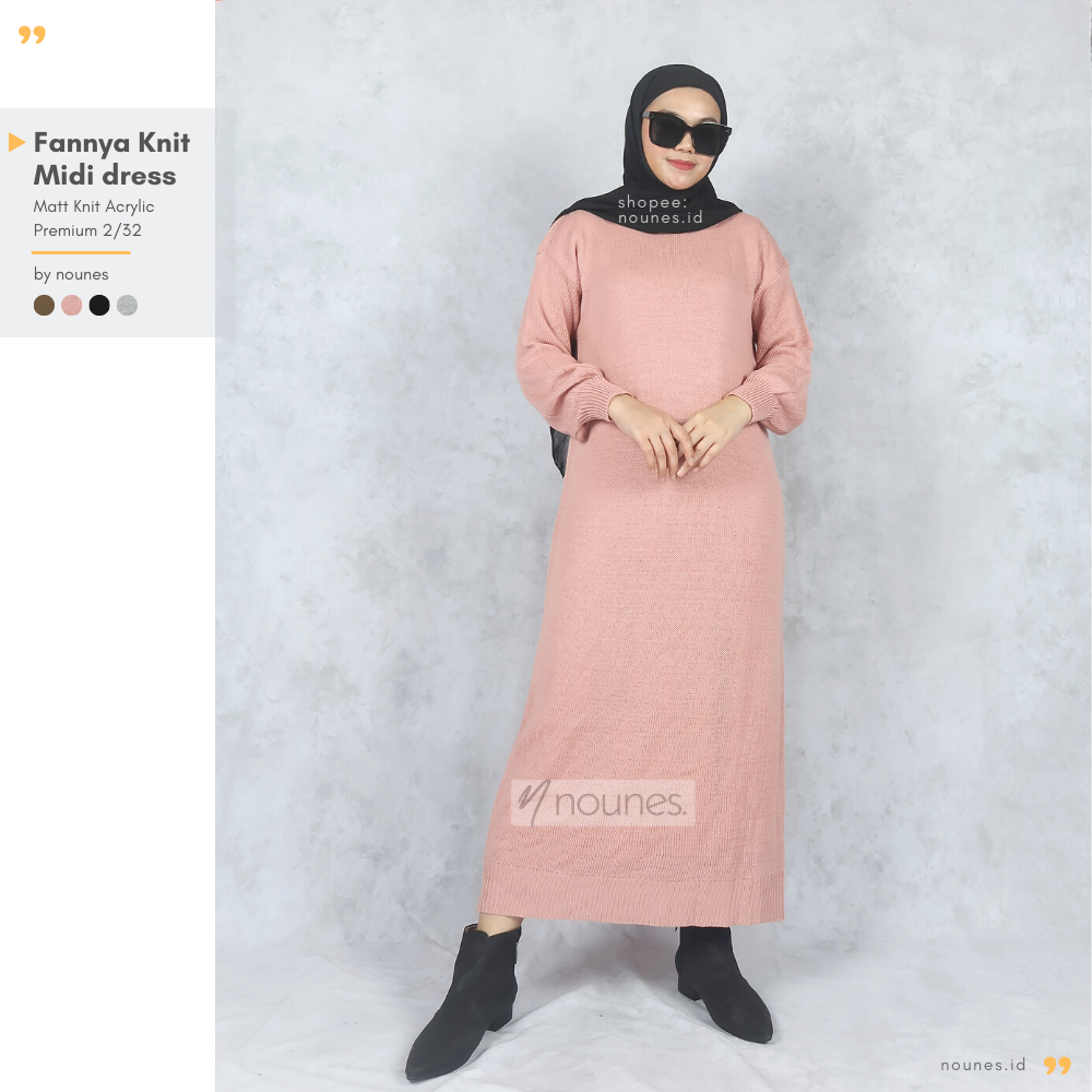 Nounes Fannya Knit Midi Dress Rajut