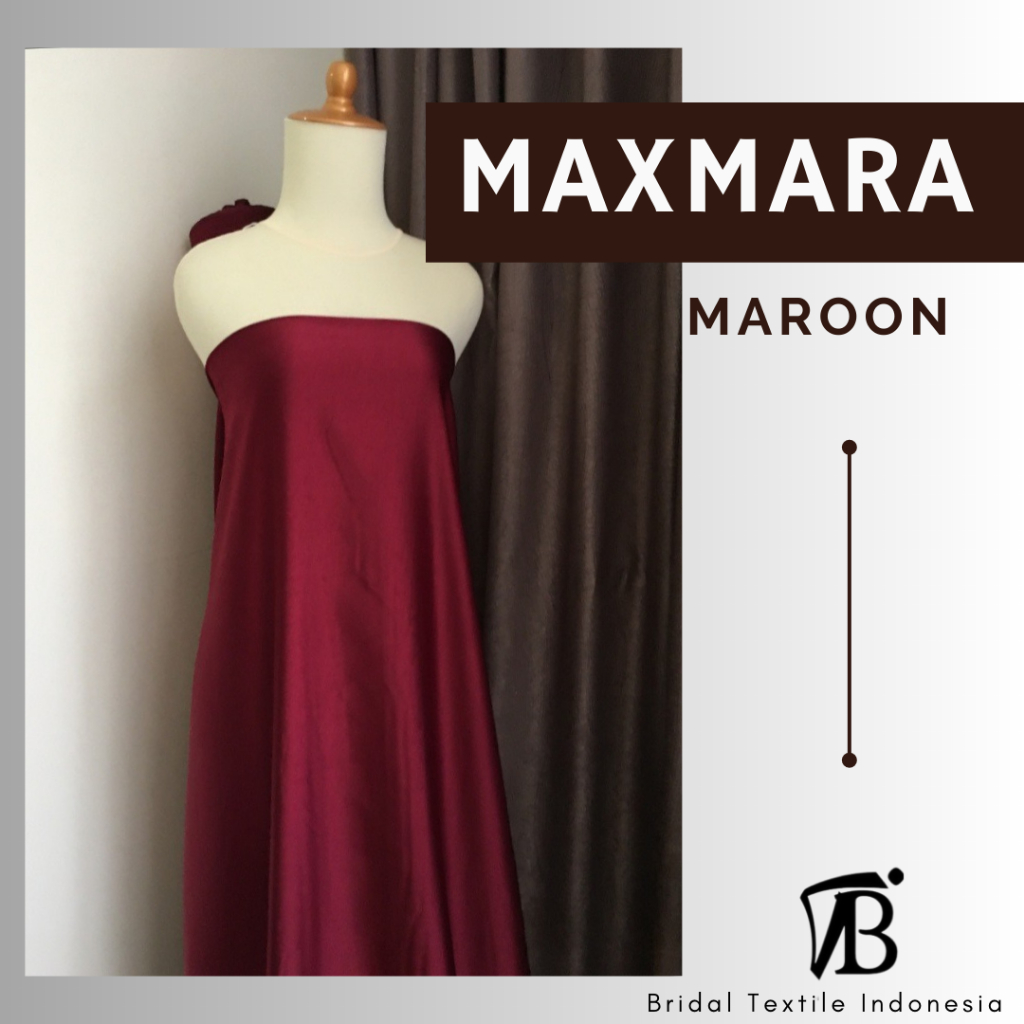 Bahan Kain Furing Satin Maxmara Original Premium Lux Luxury Kebaya Gaun Pengantin Bridesmaid Warna M