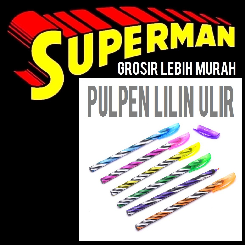 

PULPEN LILIN ULIR hitam anti macet bolpen ballpoint bolpoin pen pena superman jogja supermanjogja