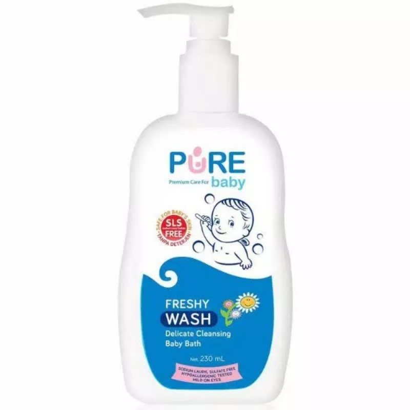 Pure Baby Wash 2in1 230ml Pump Refill 450ml Pure BB Sabun Mandi Bayi Anak Botol Pump