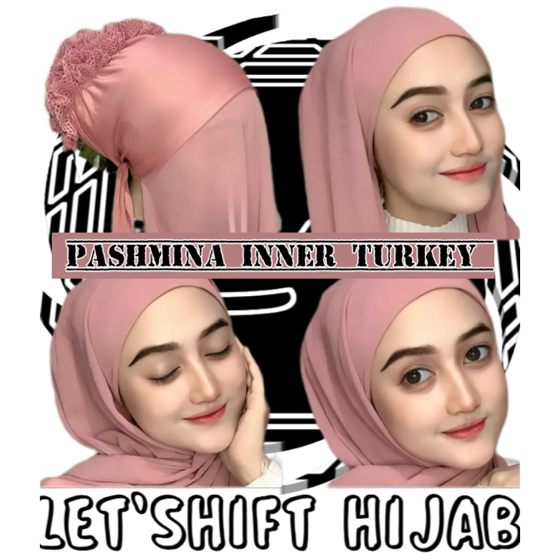 PASHMINA INNER TURKY/PASHMINA INSTAN PLUS KONDE TURKY/PASHMINA 2in1 CIPUT KONDE