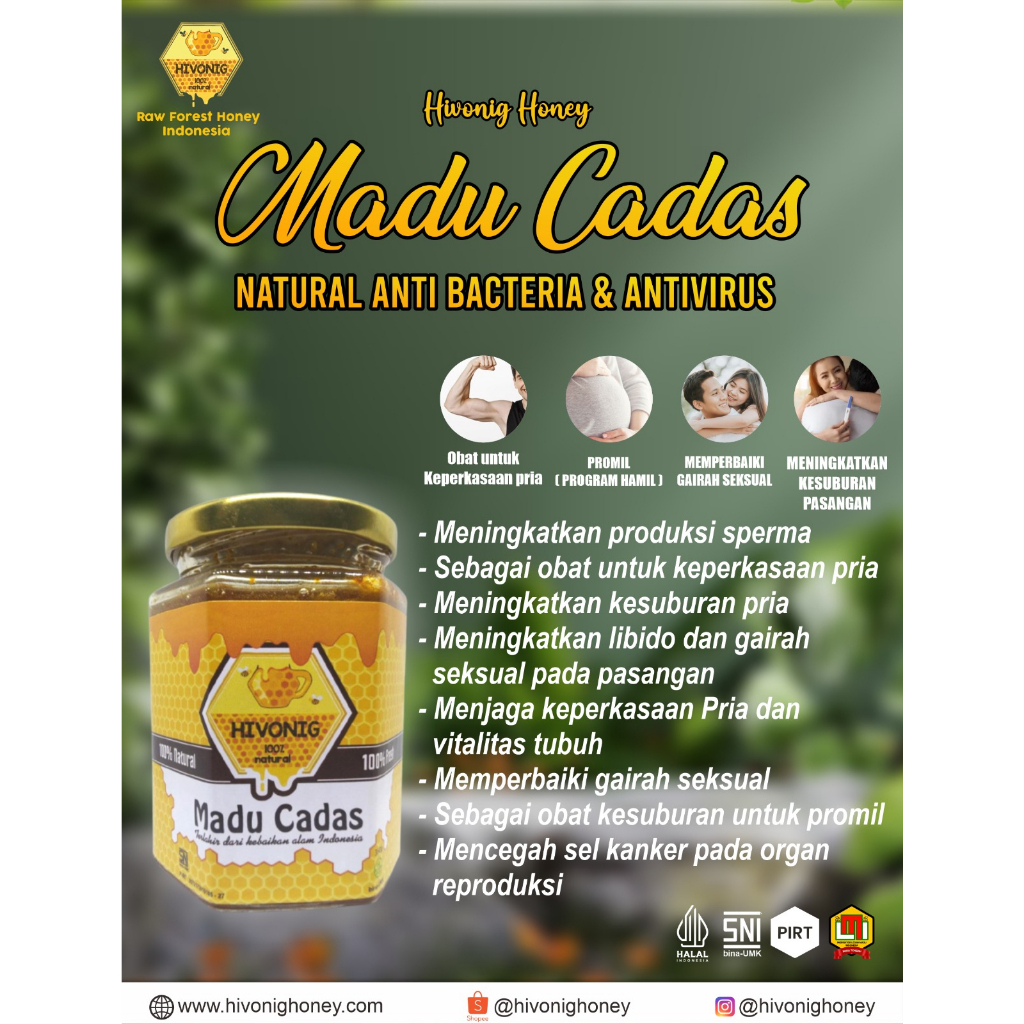 

Madu Premium Cadas 100% Madu Murni Cadas ASLI untuk Vitalitas Pria & Kesuburan Wanita 350gr