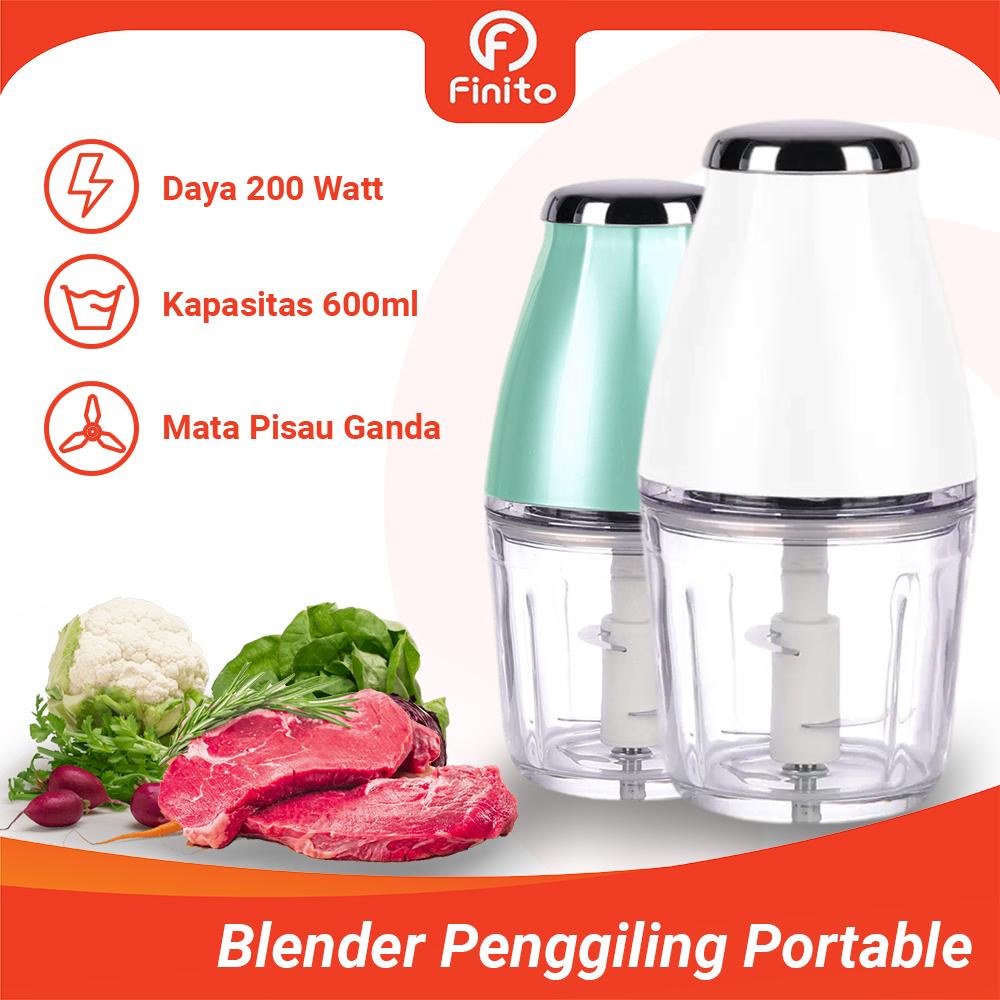 Blender Penggiling Daging Portable Berkualitas/ Mini Choper Matrix Kaca Tebal FP-116