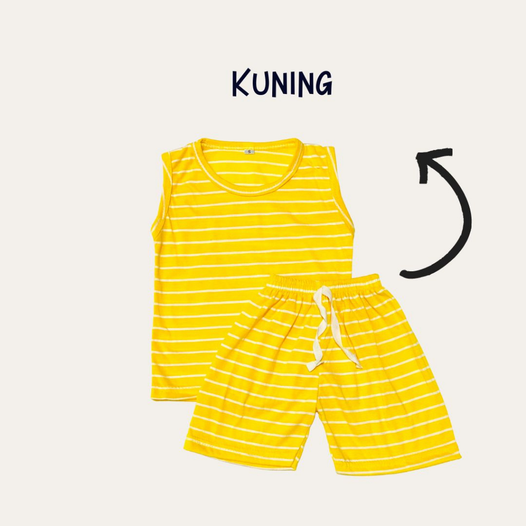 BabynKids - SETELAN BAJU TIDUR SINGLET ANAK COWOK/SETELAN ANAK SINGLET SALUR PRINTING UNISEX