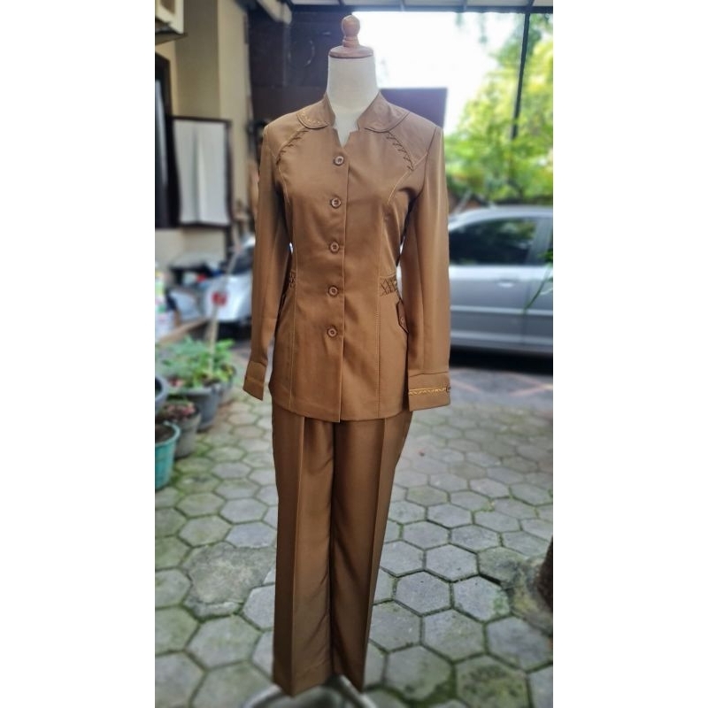 seragam Pemda tua blazer khaki baju dinas ASN blazer kode vs