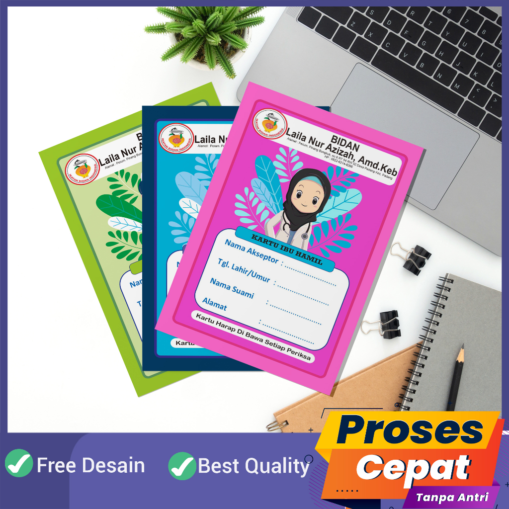 Kartu Pemeriksaan Ibu Hamil | Kartu Anc | CUSTOM NAMA BIDAN