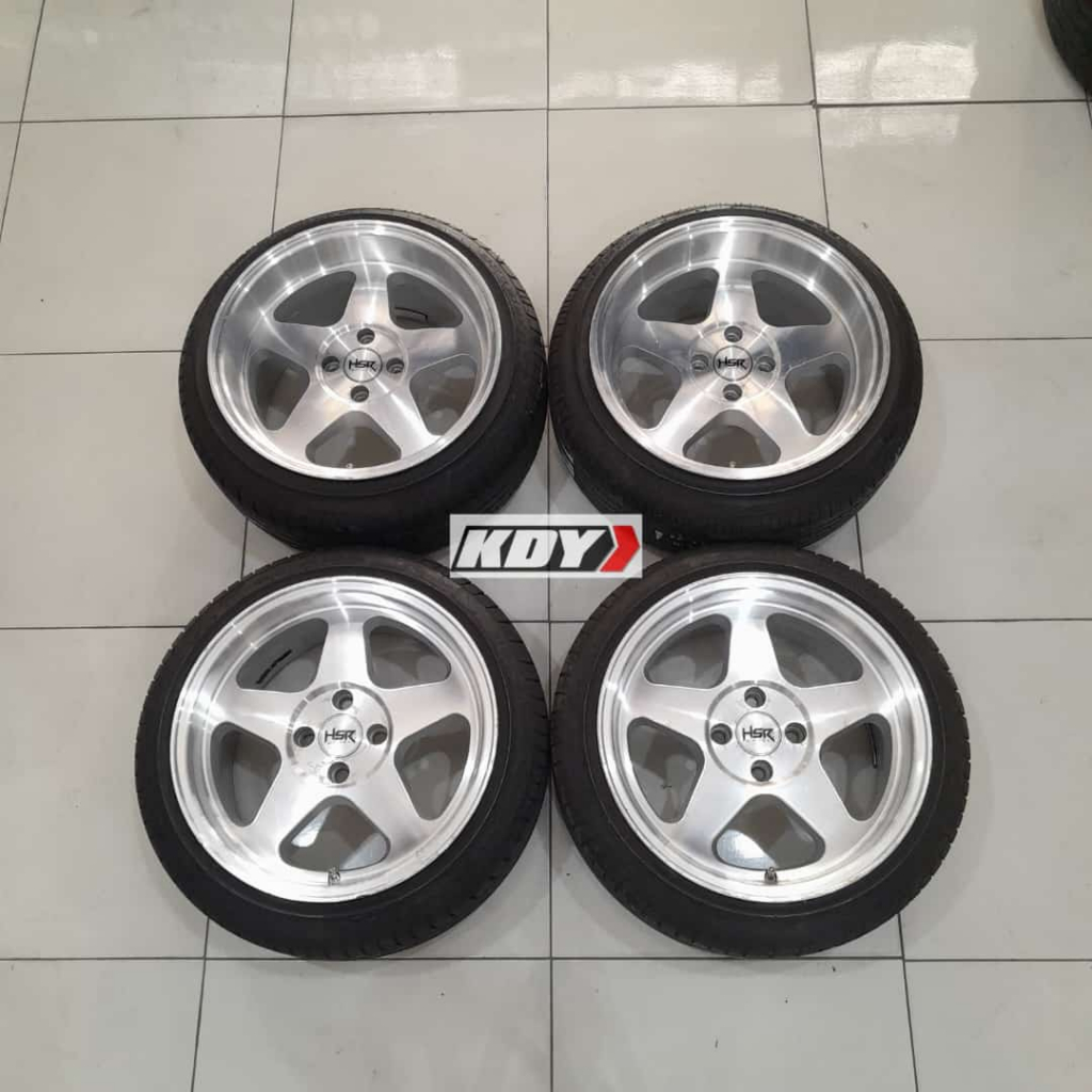 Pelek Racing Bekas Murah Copotan Mobil HSR LOUD Ring 16 + Ban Seken 195 45 R16 Vios, yaris, Jazz, Mo