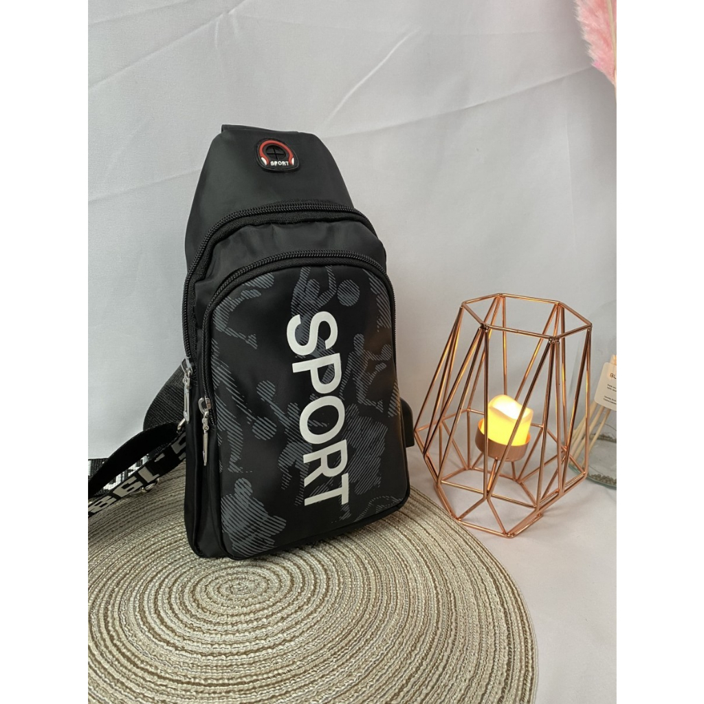 TAS SELEMPANG SPORT WITH BORDIR +USB+HEADSHET HOLL05 MODEEL BARU