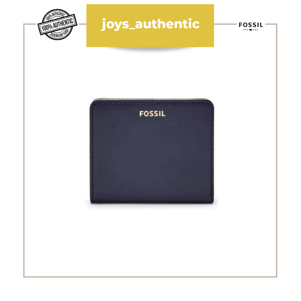 Dompet Wanita Fossil Madison Bifold Insignia Biru Blue Woman Wallet Authentic Original